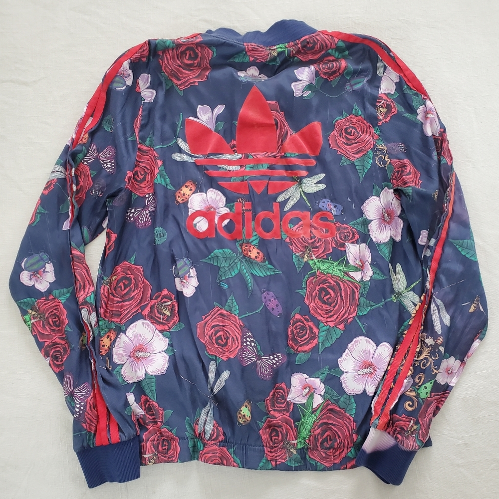 Rare Adidas RITA ORA Floral Butterfly Ladybug Filigre Track Jacket Medium Flaws